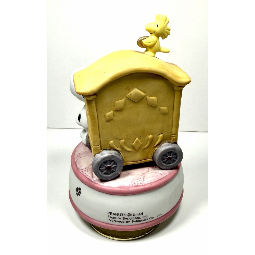 Vintage Sekiguchi Peanuts Snoopy Japan Music Box Crank Organ Figure 1997 Rare - Picture 6 of 17